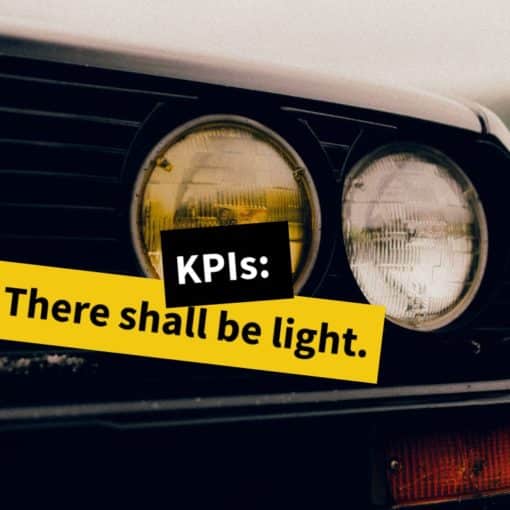 A car light as a simbol for the light that KPIs can shed into the darkness of enterpreneurial decision-making