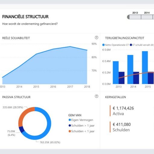 Financial dashboard on data coming from annual accounts